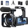 FIREFOTO Videocamera 5K 56MP Camera Vlog per YouTube WiFi Visione Notturna IR Zoom