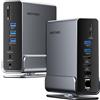 Docking Station USB C, 15-IN-1 Laptop Dock Station 3 Monitor (2X 4K@60Hz HDMI +