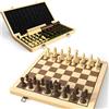 Does not apply Set Scacchi E Dama 2 in 1 Da 38Cm - Scacchiera in Legno Pieghevole Con Pezzi Sta