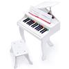 Does not apply Pianoforte Elettronico Bianco Deluxe Con Sgabello | Tastiera Elettronica a 30 Ta