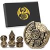 Does not apply Set Di Roulette Dadi in Metallo DND, 6-In-1 Dado a Ingranaggio Spinner + 7 Dadi
