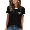 Wayleb T Shirt Donna Girocollo Manica Corta Top con Stampa Casual Nero XXL