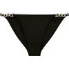 Dorina FILAO Bikini Tanga Tela Micro Lisa con Accessori in Catena d'oro, Copertura Minima, Stile Elegante per Spiaggia o Piscina, Nero