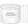 Carehabi 500 cotton fioc orecchie - 100% Puro Cotone Idrofilo, Bastoncini Cotonati in Carta Biodegradabile, con due diverse estremità