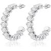 Linawe Orecchini a cerchio in argento, Orecchini eleganti in acciaio inossidabile da donna, Orecchini a cerchio grandi gioielli, Orecchini da appendere