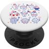 Retro Doodle USA Food Party Time Design American Foods Vintage Disegno 4 luglio Festa Grafica PopSockets PopGrip Adesivo