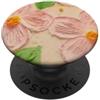 Pink Green Oil Painting Flower Leaf Phon Pink Green Oil Painting Flower Leaf PopSockets PopGrip Adesivo