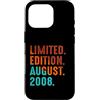August 2008 Birthday Gift For Year 2008 Custodia per iPhone 16 Pro Edizione Limitata Agosto 2008 Compleanno