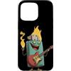 Guitar Lighter Outfit Custodia per iPhone 15 Pro Max Aspetto piuttosto leggero con grafica di fuoco e chitarra