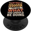 Leadership Humor Quote Co Non sono prepotente, so solo cosa dovresti fare in modo divertente PopSockets PopGrip Adesivo
