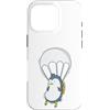 Skydiving fall jump fly tandem parachute Custodia per iPhone 16 Pro Paracadutismo pinguino con paracadute
