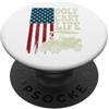 Funny Golf T-Shirts Gift Women Men Ameri Golf Cart Life Shirt Uomini Donne Bambini Bandiera Americana Divertente Papà PopSockets PopGrip Adesivo