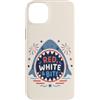 Patriotic Shark Custodia per iPhone 14 Plus Patriotic Shark Red White Bite USA Umorismo del quarto luglio