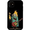 Guitar Lighter Outfit Custodia per iPhone 11 Aspetto piuttosto leggero con grafica di fuoco e chitarra
