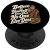 Forest Cryptid Humor Bigfoot Credi in te stesso Umorismo della foresta PopSockets PopGrip Adesivo