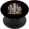 Cactus Country Charm Cowgirl Cactus Cappello Rosa Leopard Mucca Stampa Stelle PopSockets PopGrip Adesivo