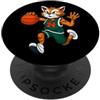 Basketball Animals Gatto pallacanestro PopSockets PopGrip Adesivo
