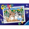 Ravensburger CreArt: Amici nella cesta - Dipingere con i Numeri per Bambini 9+ Anni, Kit Pittura con Tavole, Cornice, Pennello e Colori Inclusi, 25 x 18,30 cm, Idee Regalo