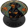 Belle Epoque Animals Design floreale vintage con bassotto in stile Art Nouveau PopSockets PopGrip Adesivo