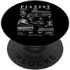 Grandio Design Vintage Patent Drawing Gi Stampa vintage con disegno di pianoforte a coda PopSockets PopGrip Adesivo