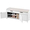 VEVOR Panca Scarpiera 1050 x 350 x 503 mm, Panca da Ingresso con Contenitore Sollevabile e Cuscino Seduta e 3 Scomparti, Scarpiera Capacità di Carico 113,4 kg, per Corridoio Soggiorno, Nero