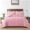 DOWNCOOL Set copripiumino per tutte le stagioni, set di biancheria da letto con 2 federe, 3 pezzi, set di biancheria da letto alternativa, set di biancheria da letto rosa (208,3 x 218,4 cm)
