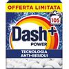 Dash Detersivo Lavatrice In Polvere, 105 Lavaggi, Tecnologia Anti Residui, Rimuove le macchie, efficace anche a freddo e in cicli brevi