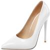 LOVOUO Tacchi Sexy Alti Decolte Donna Tacco a Spillo a Punta Eleganti Slip on Scarpe (35 EU, Bianco)