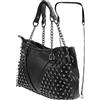 OATIPHO Borsa a Tracolla Donna Borchie e Catena in Pu Nero, Pratica e Confortevole, Stile Semplice ed Elegante per Attività All'aperto e Uso Quotidiano