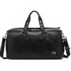 XINYASEE Borsa Sportiva Grande Capacità Travel Bag Weekend Impermeabile PU Pelle Vintage Tote da viaggio Borsa da Palestra Sport Travel Duffel Bag per Donno e Uomo Bagaglio a mano Nero