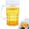 Generic Boccale di birra finta, doppio strato, divertente, giocattolo per birre finte, 400 ml, 15,2 x 8,6 cm, tazza creativa a doppio strato, grande capacità con manici (1 pz)