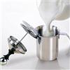 KIMISS Montalatte Manuale in Acciaio Inossidabile 800ML, Schiumatore per Caffè Cappuccino a Doppia Maglia, Facile da Pulire, Lavabile in Lavastoviglie, per Latte Fatto in Casa,