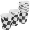 GLEAVI Bicchieri da Festa Racing in Carta 250ml 30 Pezzi Monouso | Leggeri Bianco Nero, e Impilabili Tema a Scacchi, per Tavola Festa e Occasioni Conviviali