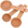 Alipis Set 3 Pezzi Cucchiai Dosatori in Faggio per Misurare Caffe in Grani e Zucchero, Superfici Lisce e Capacità 7.5ml, 10ml e 15ml per Uso Domestico e Professionale