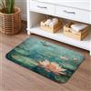 Generic Tappetino da bagno con motivo ninfea ad asciugatura rapida, motivo vintage floreale libellula, tappetino da doccia antiscivolo, tappetino da bagno in memory foam lavabile, decorazione per bagno e WC