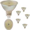 Mengjay 5 lampadine a LED MR16 da 3 W, bianco freddo (7000 K), 60 SMD 2835, 320 lumen, AC/DC 12 V, angolo di 120 °, CRI: 80, nessun effetto stroboscopico