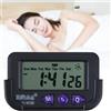 Riloer Orologio elettronico da auto, Riloer ABS Mini orologio da auto orologio digitale LCD, cruscotto cronografo da tavolo con cuscinetto adesivo per veicoli casa ufficio viaggi, nero