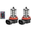 Riloer 2pcs 12V H8 LED RGB auto fendinebbia lampadine, universale Multri colore fendinebbia illuminazione di parcheggio DRL luci di backup lampadine sostituzione con telecomando