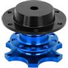 Aramox Aramo Steering Quick Release, Universal 6 Hole Steering Wheel Quick Release Disconnect Hub Adapter Kit Strumento di riparazione auto CNC Rosso Blu Oro Argento(blu)