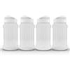 Palm Safe 4 barattoli per spezie ed erbe aromatiche da 500 ml, in plastica trasparente, con coperchio, grandi contenitori per alimenti, coperchi ermetici, apertura a bocca larga