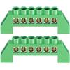 Supertool Morsettiera neutra verde a 8 posizioni, barra di messa a terra in ottone, con terminali a vite, per scatola elettrica (2 pezzi)