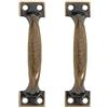 BE-TOOL Confezione da 2 maniglie per focolaio, in bronzo, 13,8 cm, per porte esterne in ferro, per cancelli, fienili, capannoni