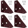 Supertool Staffe angolari, 66 mm x 66 mm, staffe angolari triangolari, in metallo, 90 angolari, per mobili, armadi, scrivanie, letti (marrone)
