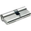 MICEL - 13102 - Cilindro di sicurezza, profilo europeo, doppia frizione, con leva corta, decentrato 30 x 50, con chiavi, finitura in nichel, colore: argento, 80 x 17 x 33 mm