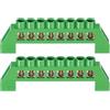 TopHomer 2 Pezzi Barra di Messa a Terra Terminale 8 Posizioni Ottone Filo Vite Terminale Bus Bar Blocco Striscia di Messa a Terra Guscio Verde per Distribuzione Elettrica