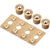 Supertool Chiavistello a sfera per ante di armadietti, confezione da 4, diametro 9,5 mm, in ottone, con piastra di attacco da 22,5 mm per chiusura ammortizzata