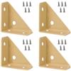 Supertool Staffe angolari, 66 mm x 66 mm, staffe angolari triangolari in metallo, staffe per mensole ad angolo a 90°, per mobili, armadi, scrivanie, letti (cachi)