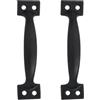BE-TOOL Confezione da 2 maniglie nere per focolaio, 13,8 cm, per porte esterne in ferro, per cancelli, fienili, capannoni