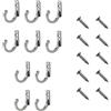 tooloflife 10 ganci da parete singoli per porta posteriore della cucina, bagno, resistenti, per vestiti, accappatoi, asciugamani, cappelli, chiavi (argento)