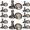 Supertool Set di 100 rivetti tubolari in metallo per pelle, vestiti, scarpe, cinture, colore canna di fucile, 10 mm x 8 mm